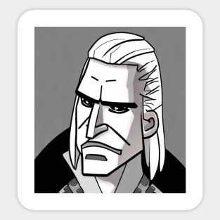 Cartoony Geralt of Rivia Sticker